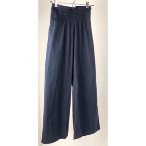 NWT Zara Navy Wide Leg Pants w/ Black Corset - S